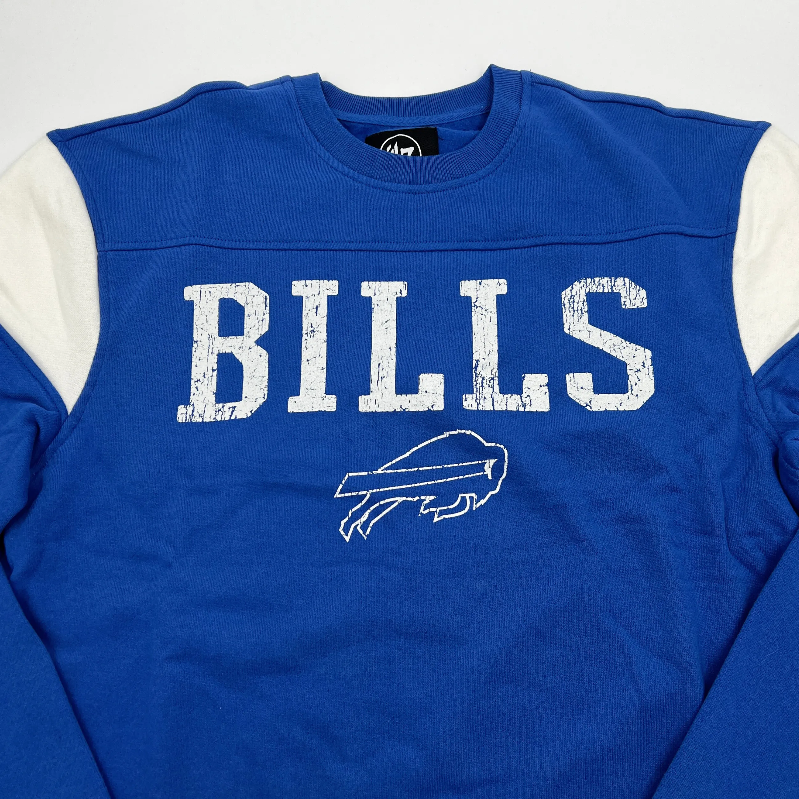 '47 Brand Buffalo Bills Jetty Blue and Cream Groundbreak Crewneck