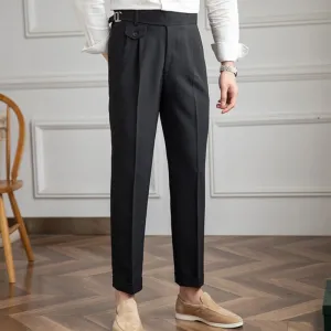 Adjustable High Waist Straight Trousers