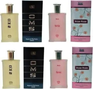 Aone CMS and Rose Roze Perfume for men 100ml each (pack of 4, 400ml)