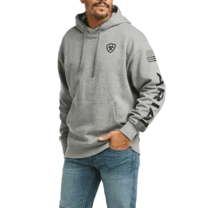 Ariat Men's Imprint Heather Grey and Black Hoodie