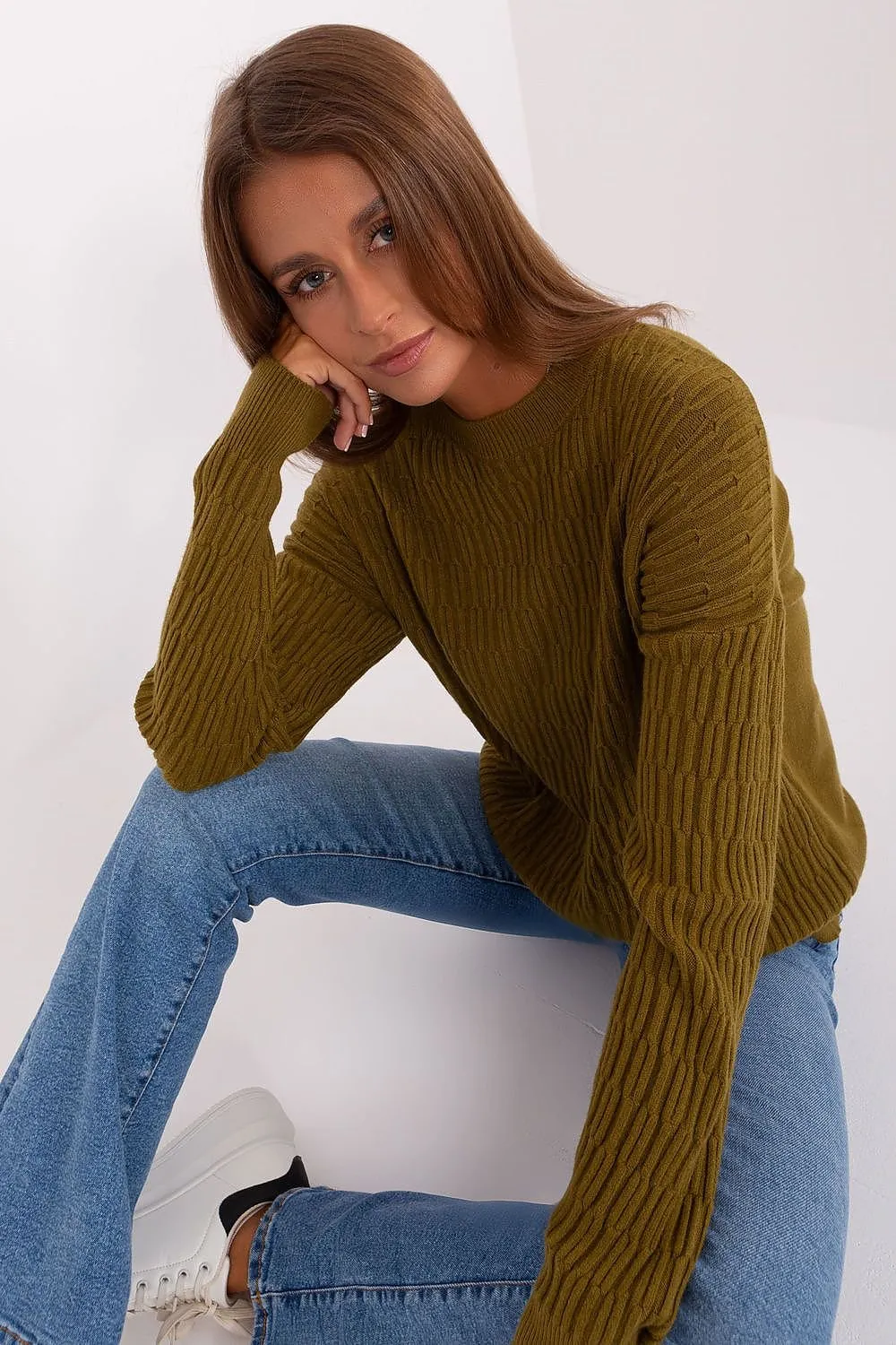 A.T. Round Neck European Textured Sweater