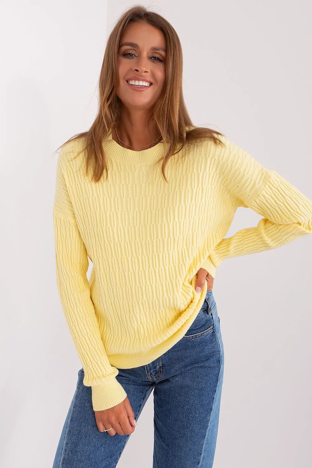 A.T. Round Neck European Textured Sweater