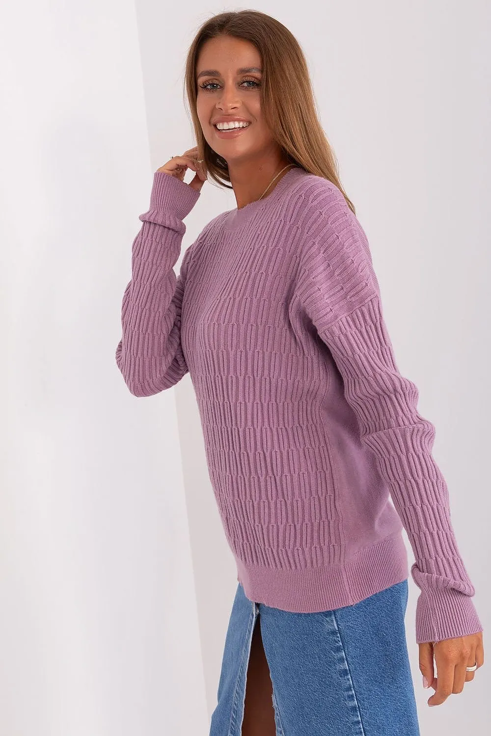 A.T. Round Neck European Textured Sweater