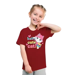 Baby Cat Printed T Shirt For Kids