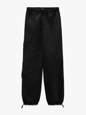 Black cargo trousers