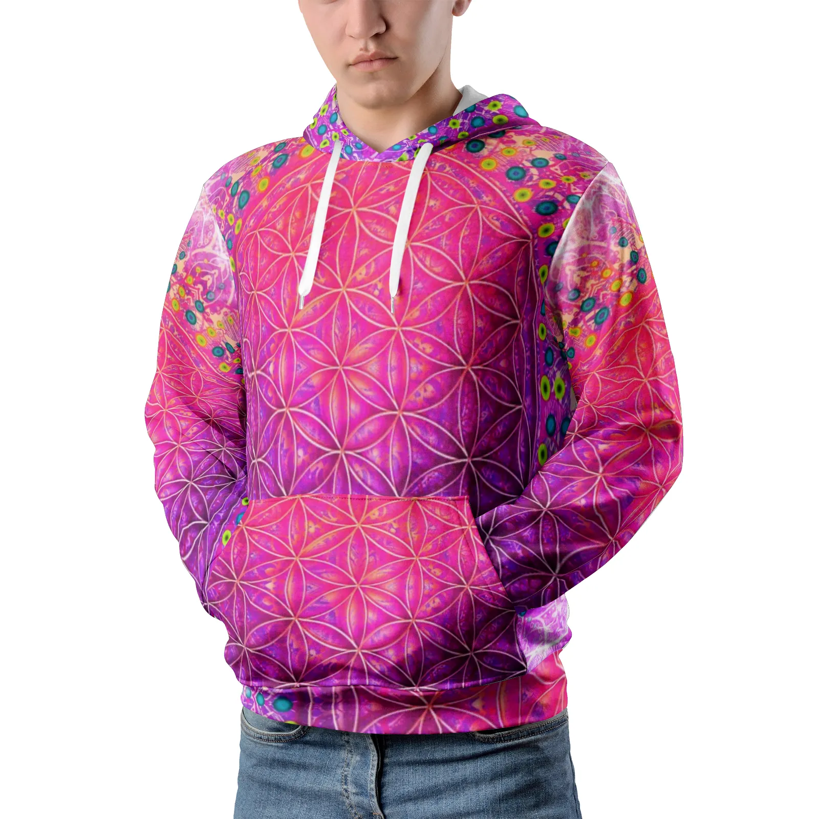 Cameron Gray | Flower Of Life | Men's Pullover Hoodies