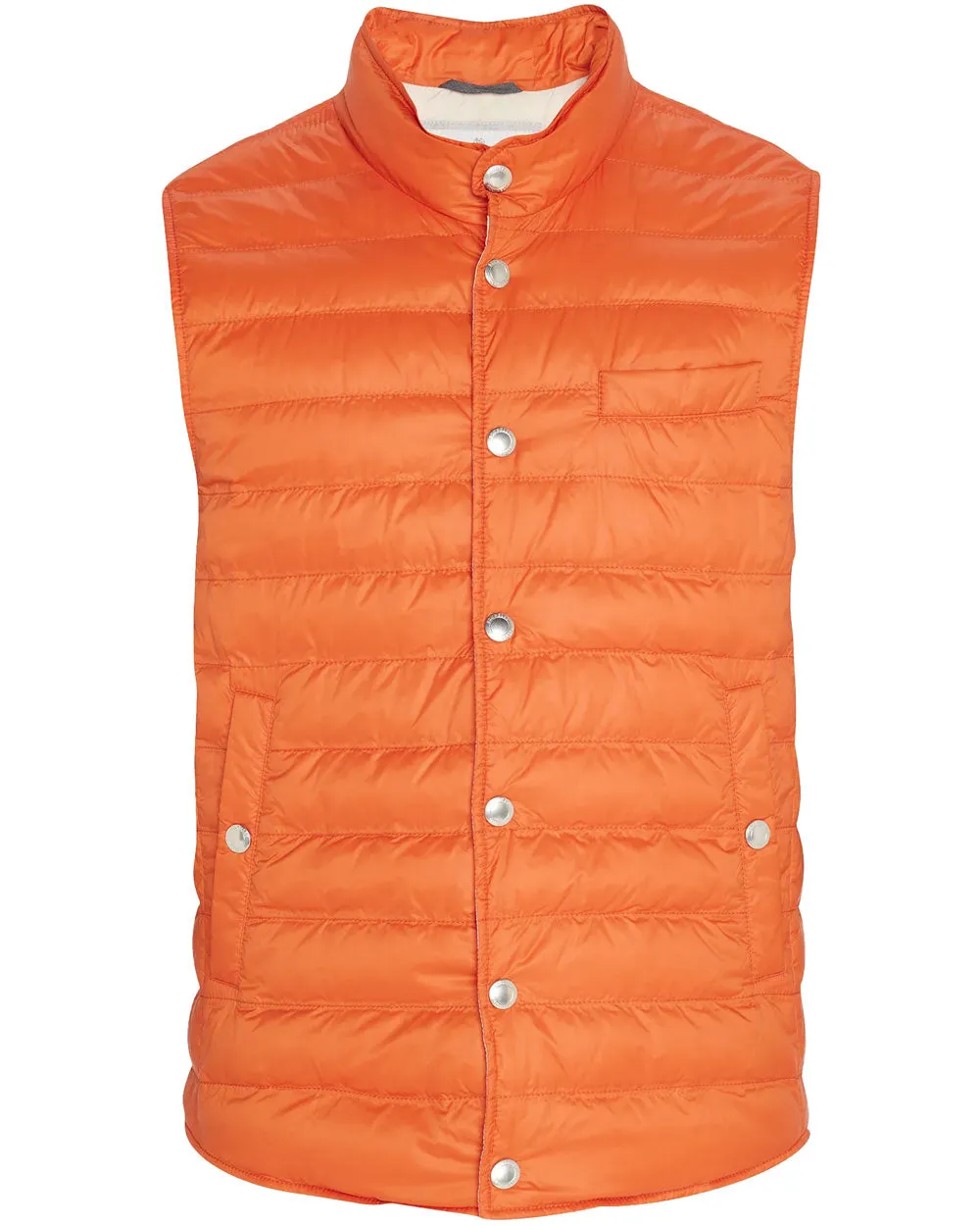 Carrot Quilted Nylon Snap Vest