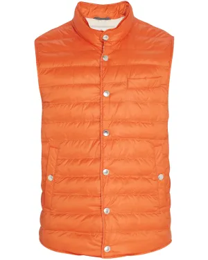 Carrot Quilted Nylon Snap Vest