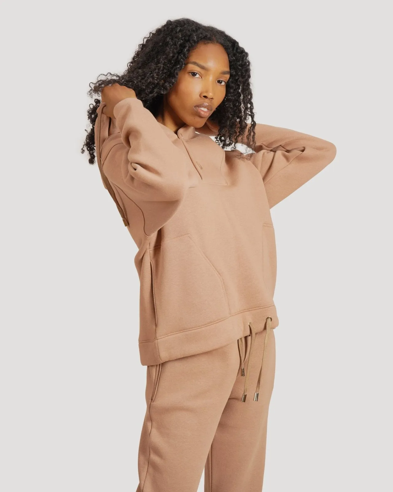 Classic Cotton Button-Up Hoodie Set