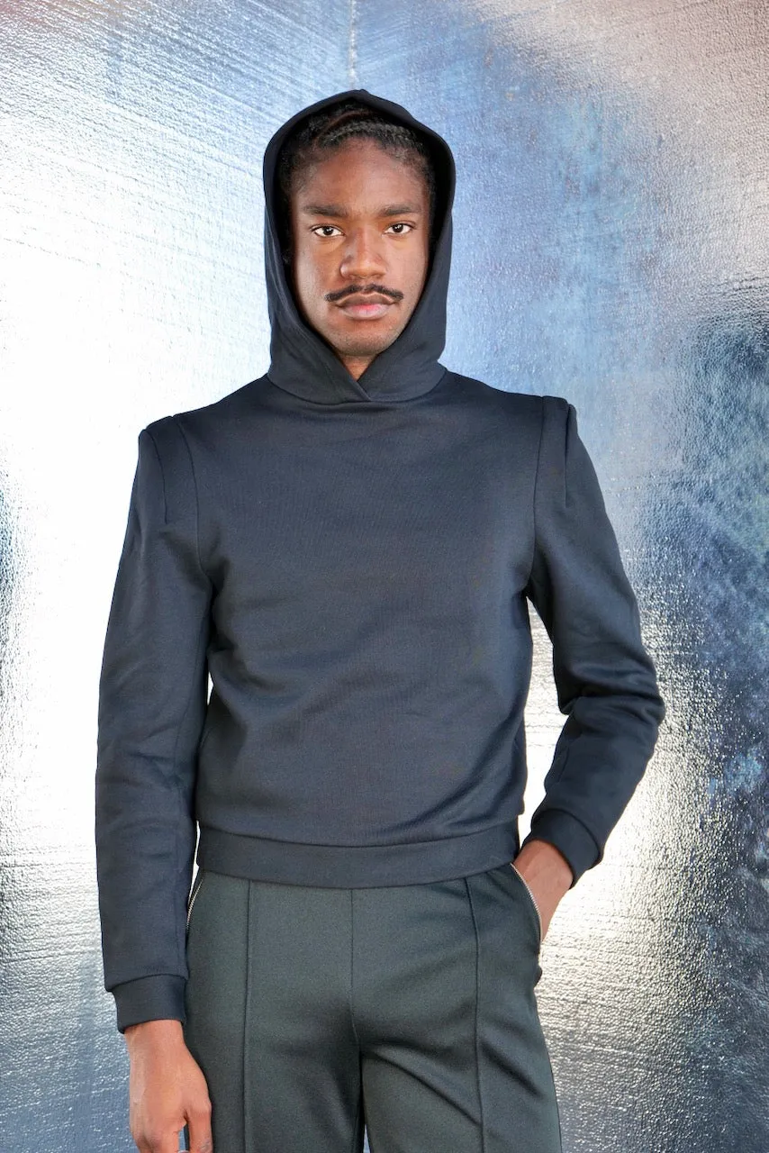 CONSTRUCTED SHOULDER HOODIE BY RANDOM IDENTITIES