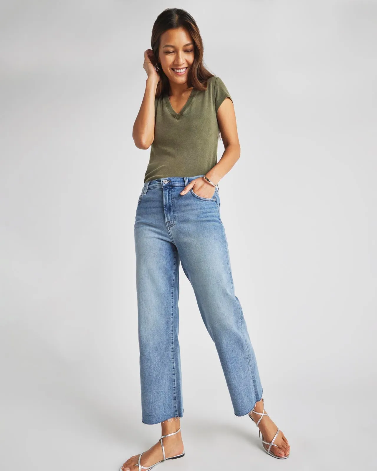 Cropped Wide Leg Jean