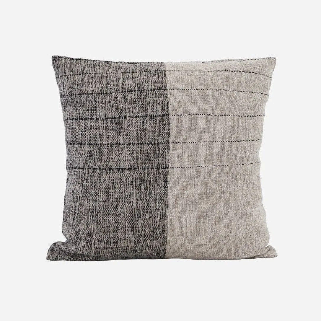 CUSHION COVER DIVED | BLACK/OFF-WHITE