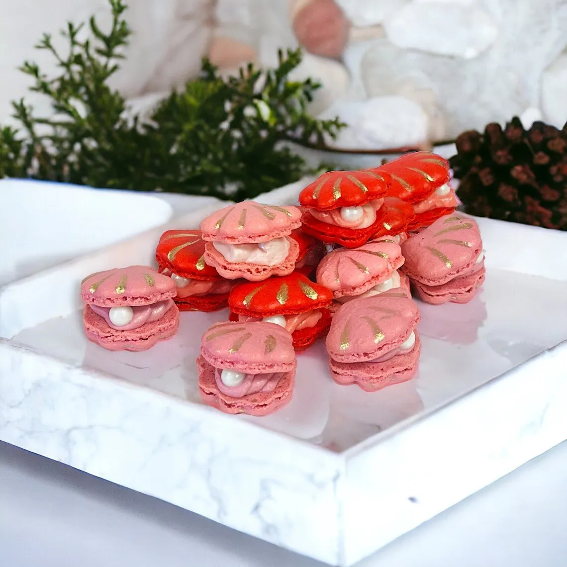 Customizable Seashell Macarons