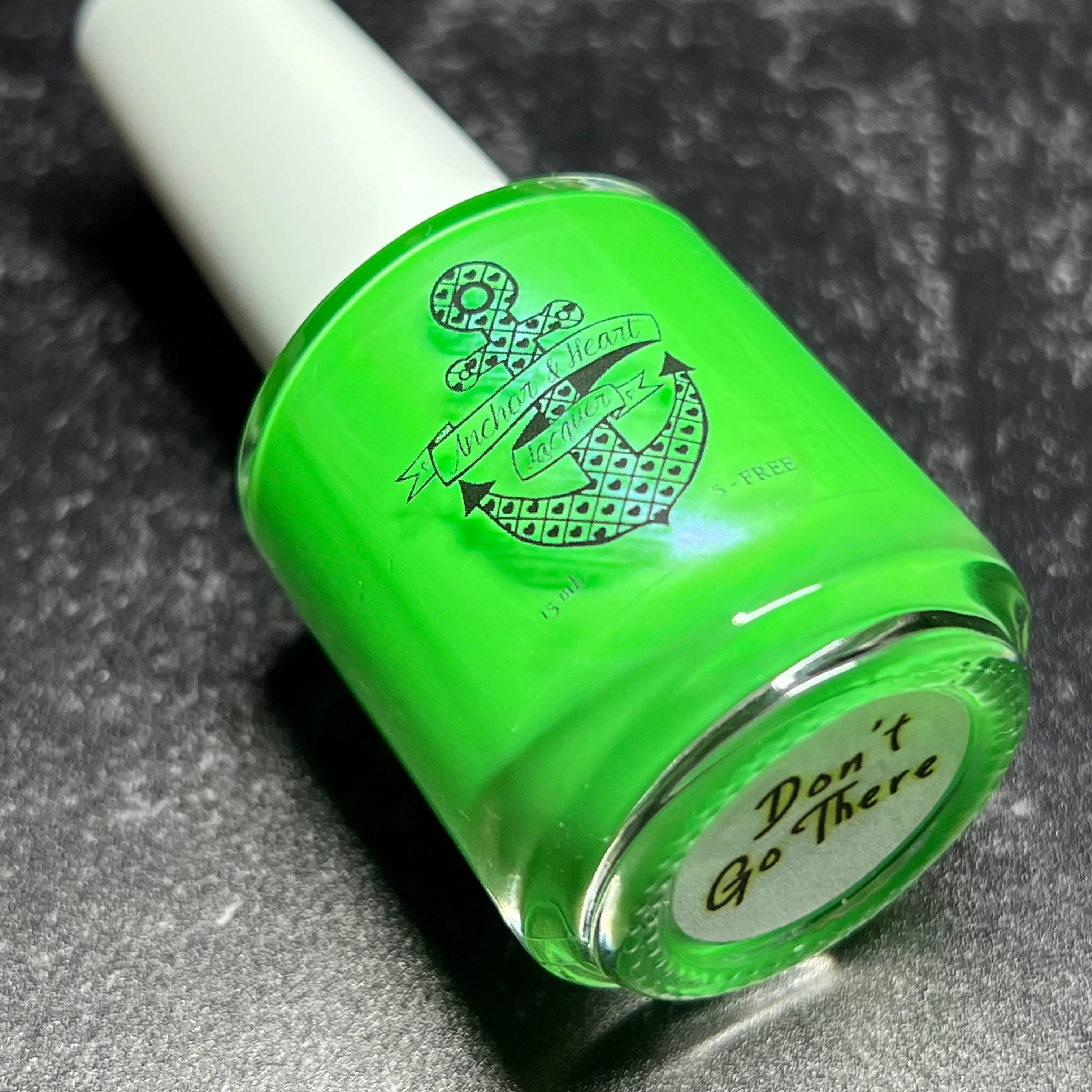 Don't Go There - neon green shimmer nail polish