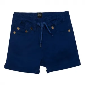 Drawstring Twill Shorts Blue