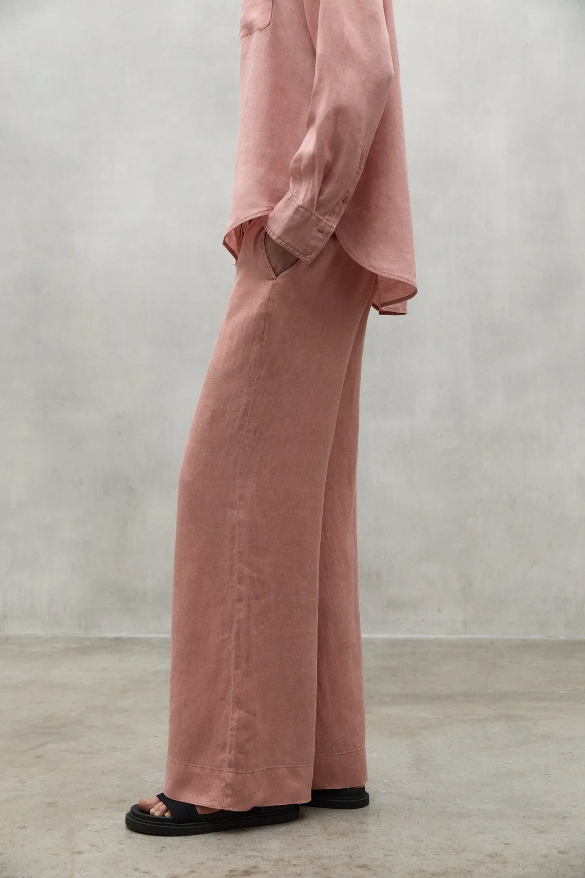 Dusty Rose Mosa Linen Pants Ecoalf