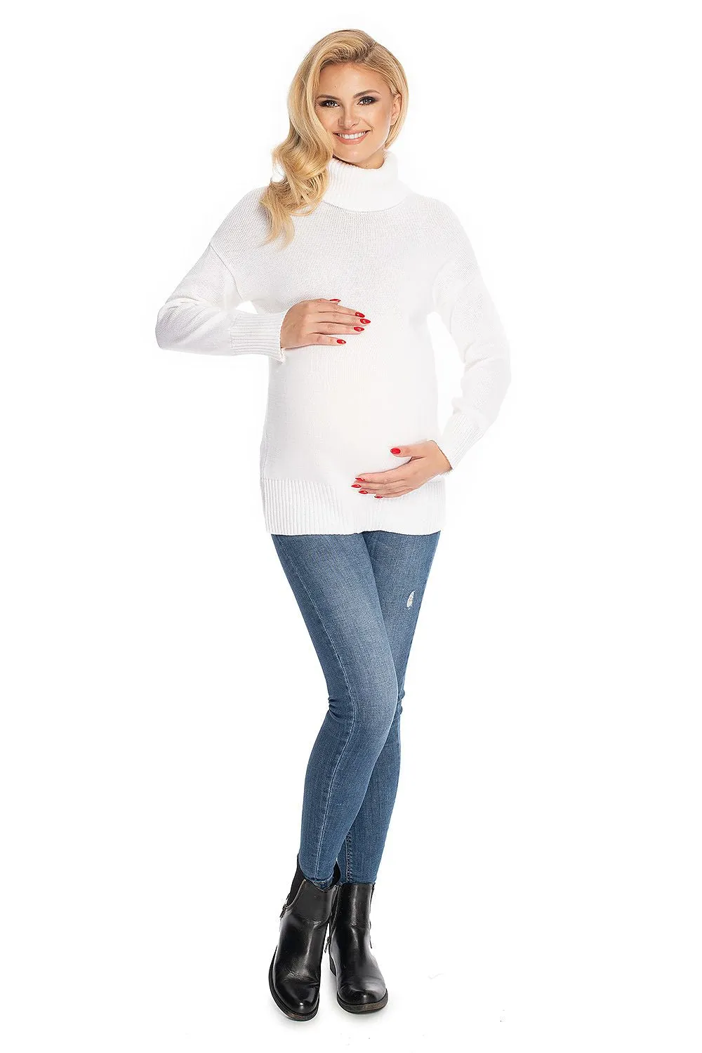 Elegant Expecting Mother Turtleneck Sweater for Cozy Comfort