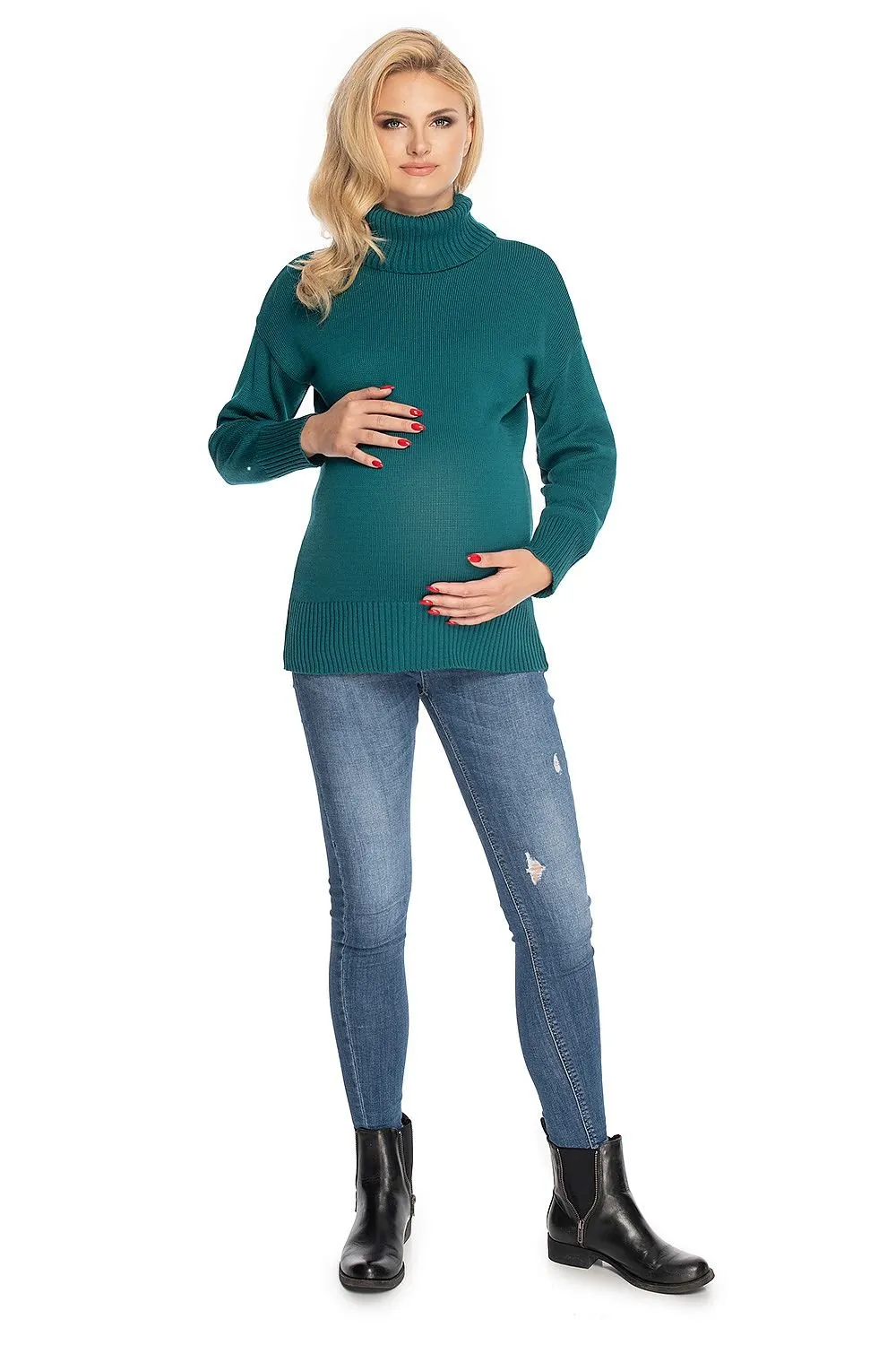 Elegant Expecting Mother Turtleneck Sweater for Cozy Comfort