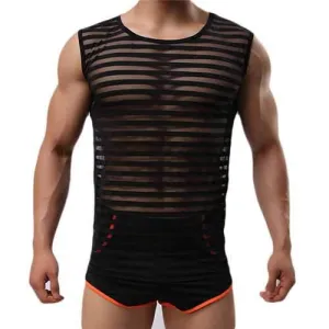 Fashion Casual Mens Sports Breathable Bodybuilding Sleeveless  Fitness Vest Low Slits Tank Tops