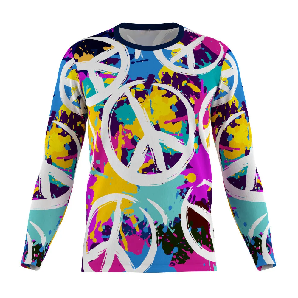 FMR Men's Printed Long Sleeve Running Shirt