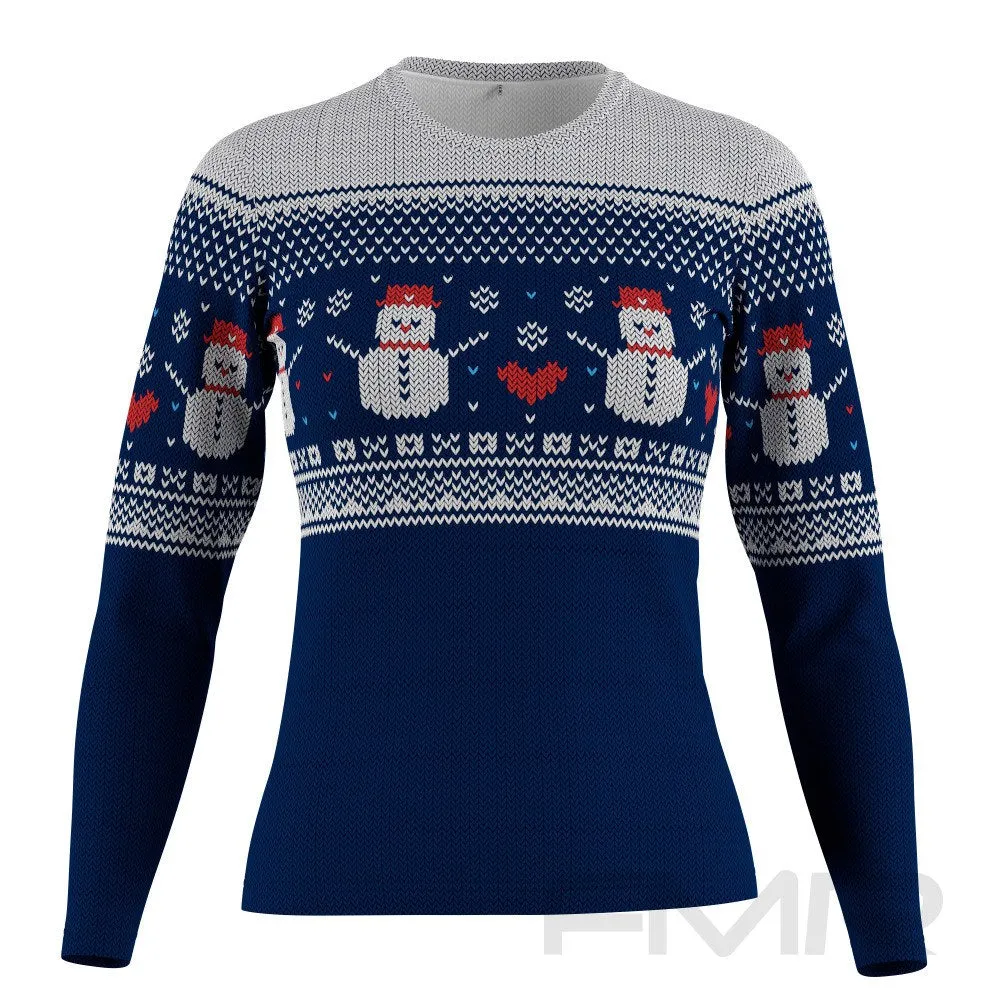 FMR Women's Snowman Sweater Performance Long Sleeve Shirt