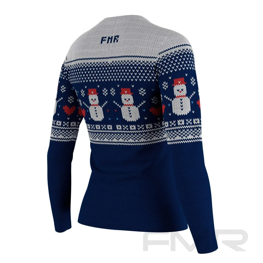 FMR Women's Snowman Sweater Performance Long Sleeve Shirt