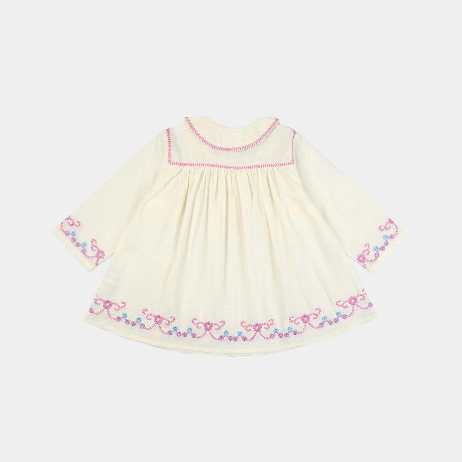 Girls Emb Top Dreamy-White