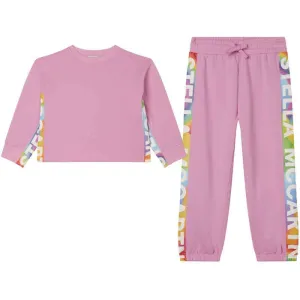 Girls Organic Pink Logo Tracksuit