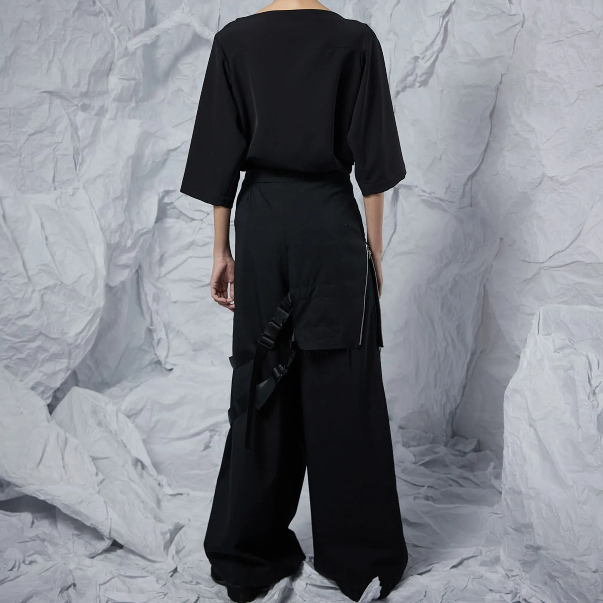 Half Waistcoat Wide-Leg Trousers