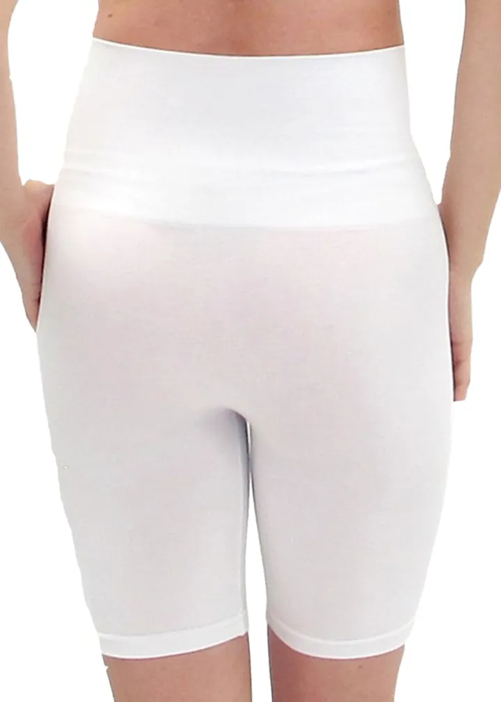 High Waist Bike Shorts - White