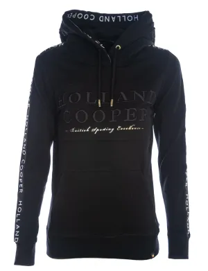 Holland Cooper Deluxe Ladies Hoodie Sweat Top in Black