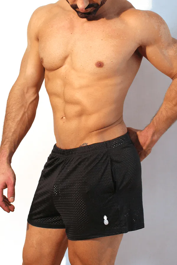 Jersey Mesh Festival Short Shorts - Black