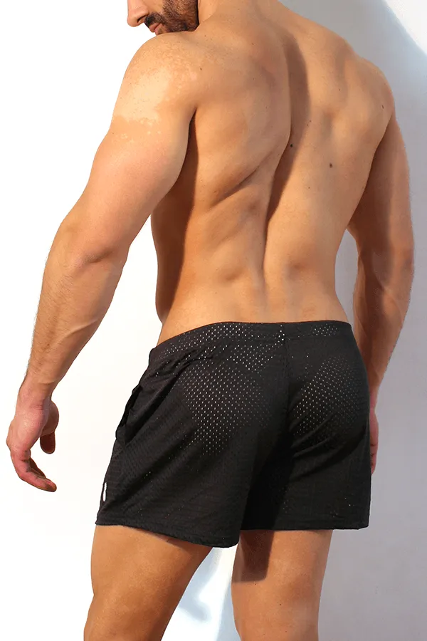 Jersey Mesh Festival Short Shorts - Black