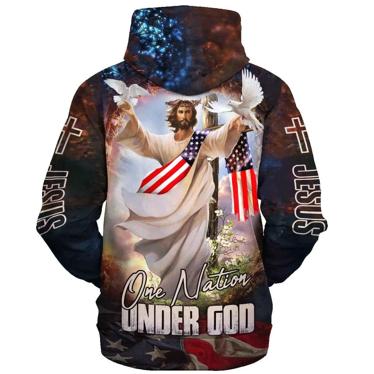 Jesus Dove Hoodie One Nation Under God Hoodies Jesus Hoodie Men & Women Christian Hoodie