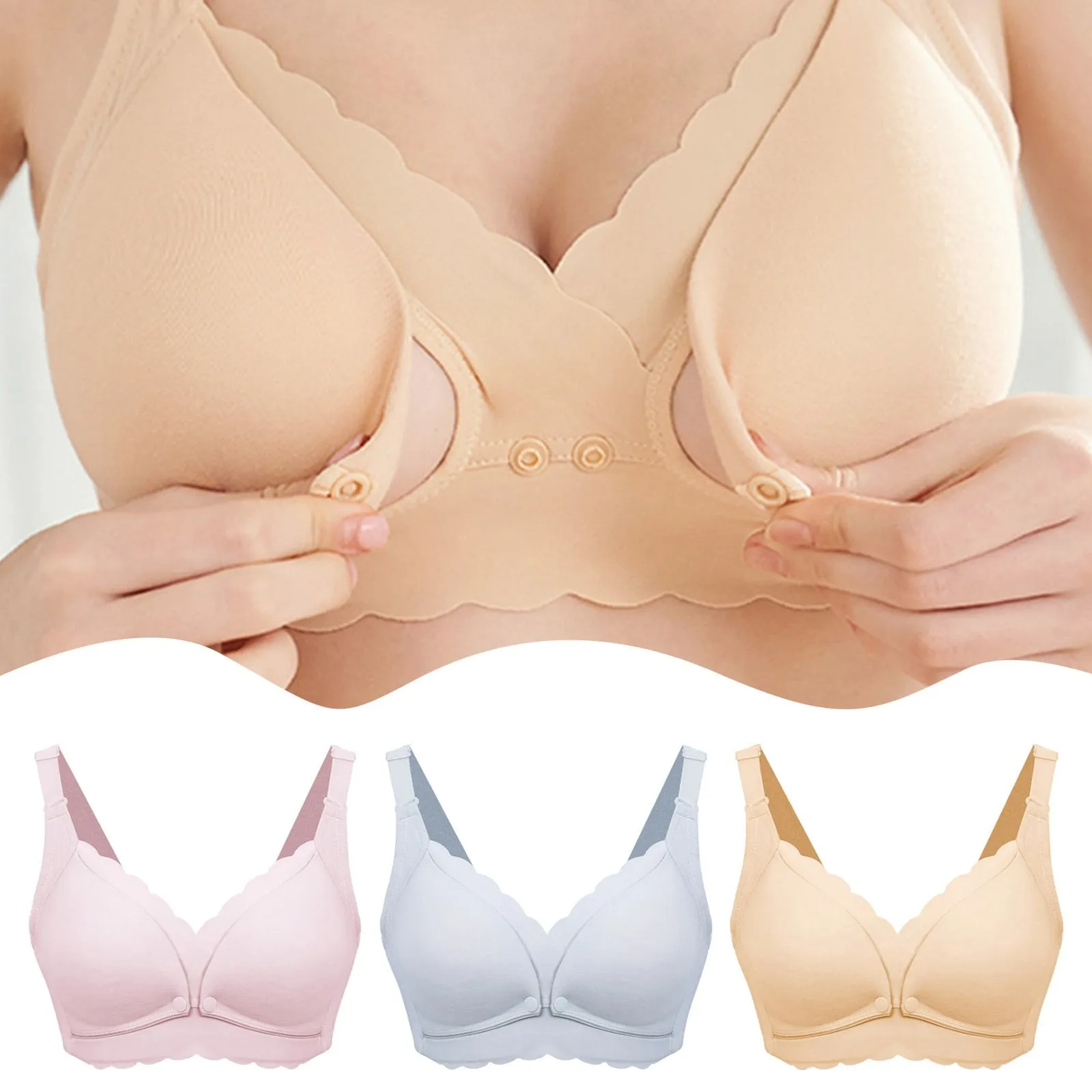 lace flower Women Gathered Underwear Maternity Breast Feeding Bra girl Front Buckle Sports Bra Tube Tops Underwear Brassiere