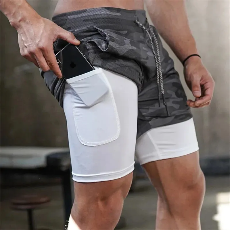 Men's Gym Fitness Running Shorts 2-in-1