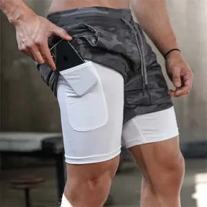 Men's Gym Fitness Running Shorts 2-in-1