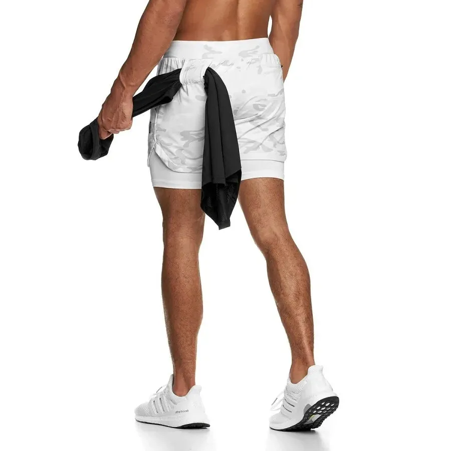 Men's Gym Fitness Running Shorts 2-in-1