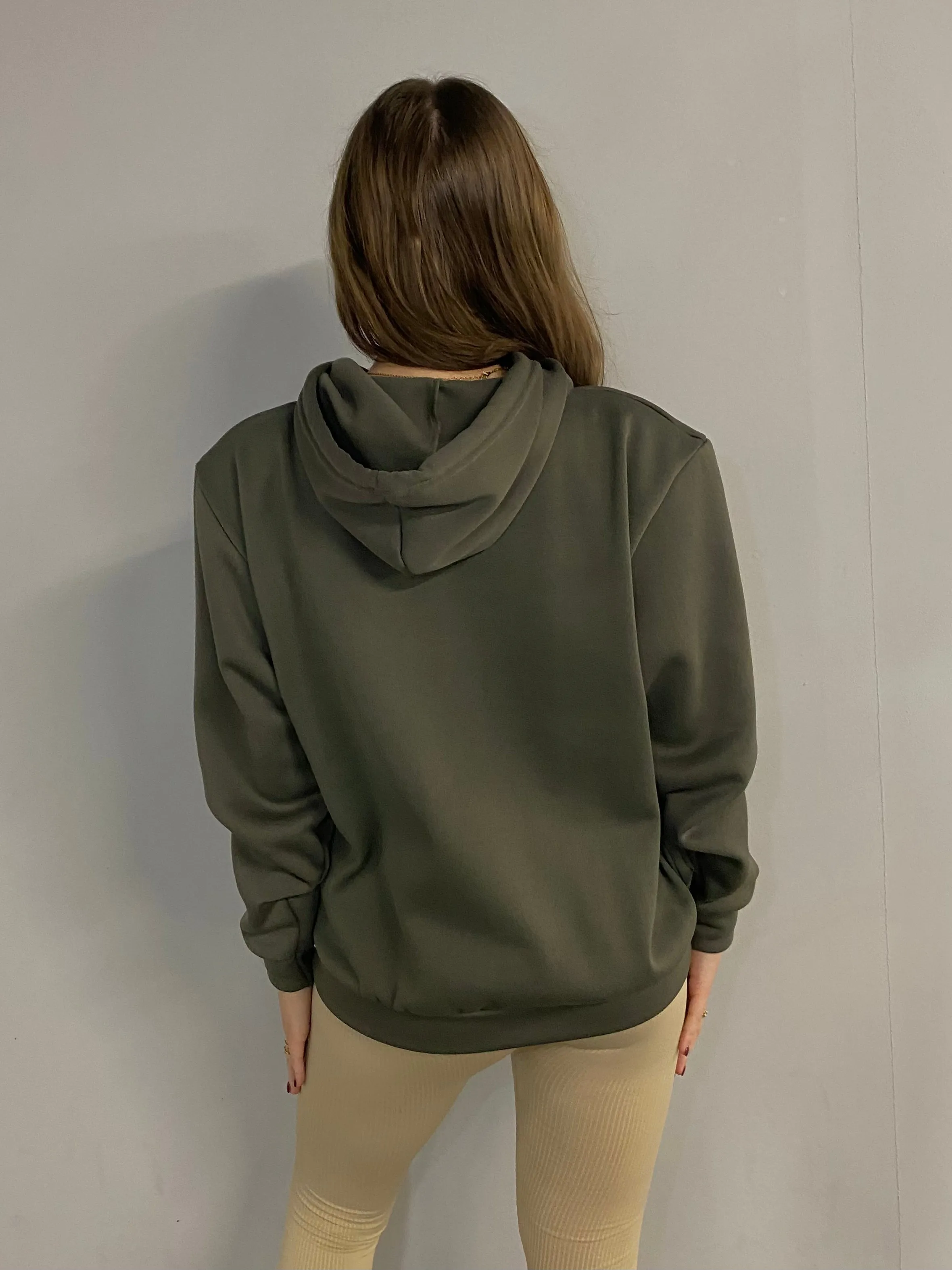 Miskyra Embroidered Hoodie - Khaki