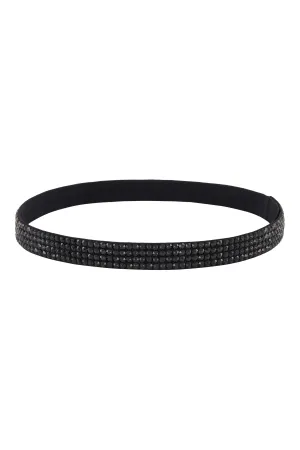 NARROW CRYSTAL BELT BLACK