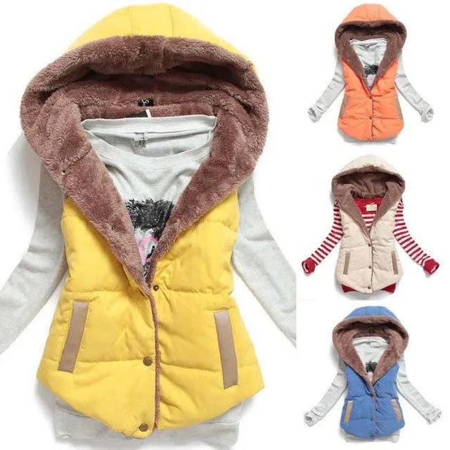 New Hot Women Vests Plus Size Sleeveless Vest Femininas Cotton Vests Hoody jacket Women Waistcoat