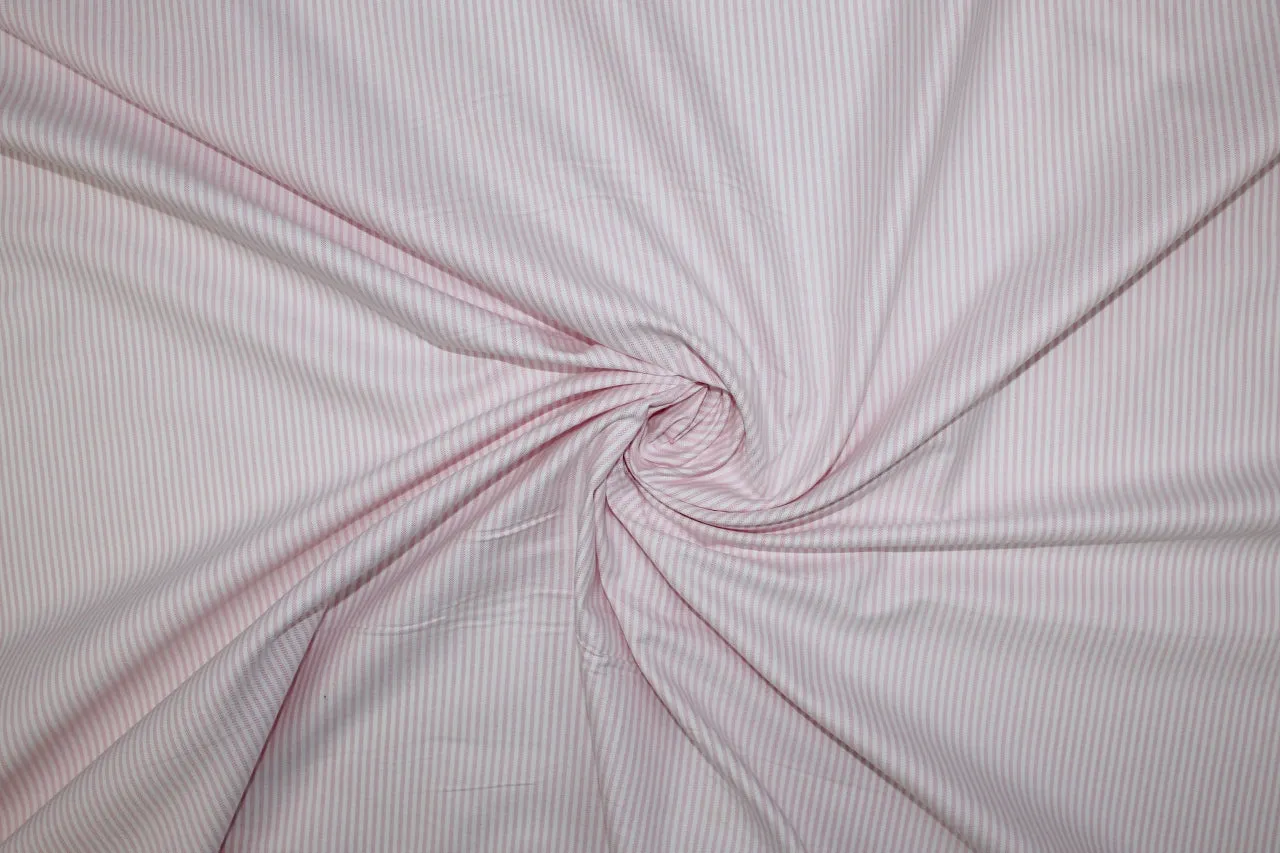 NY Designer Striped Oxford Cloth - Pink/White