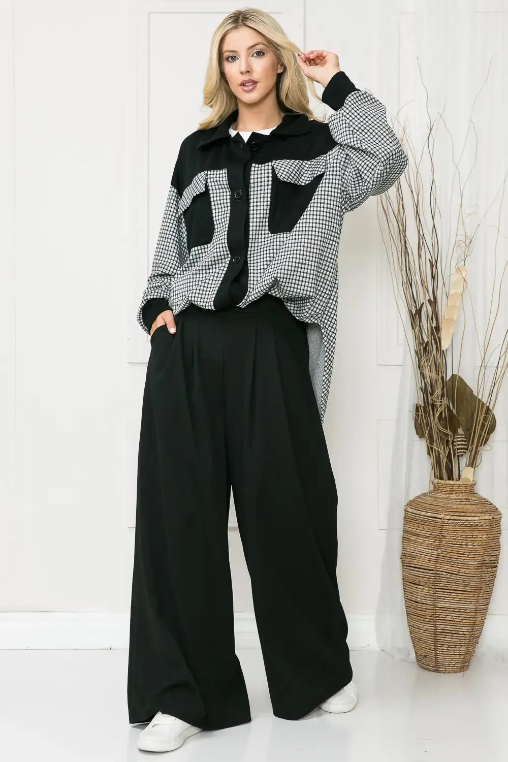 Oversized Black Gingham Shacket