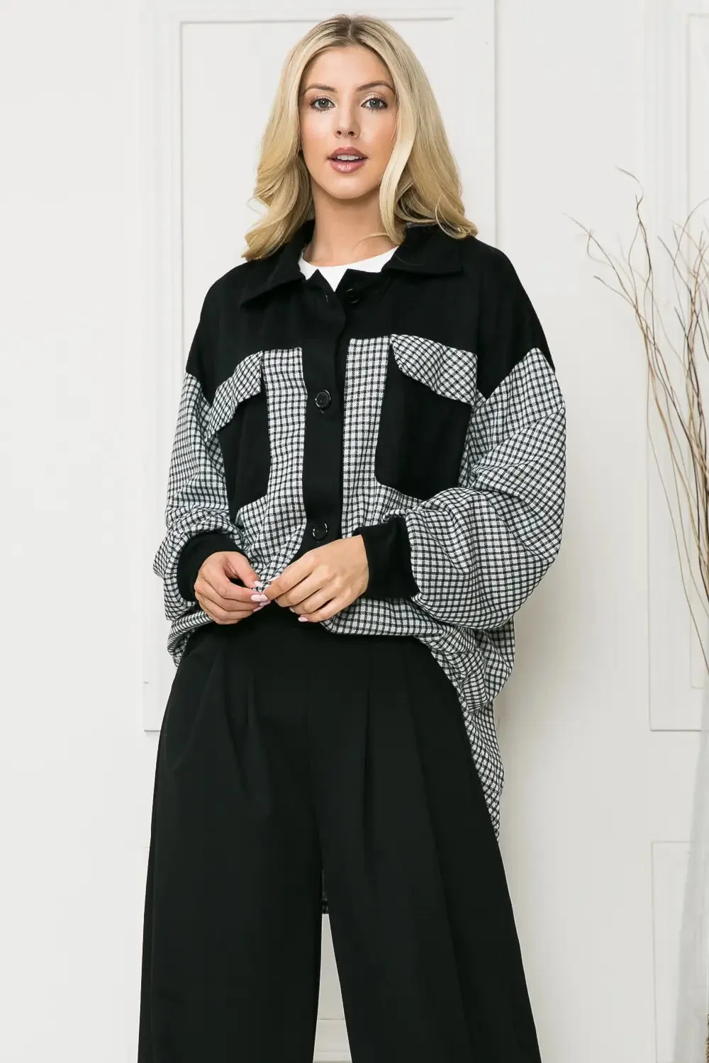 Oversized Black Gingham Shacket