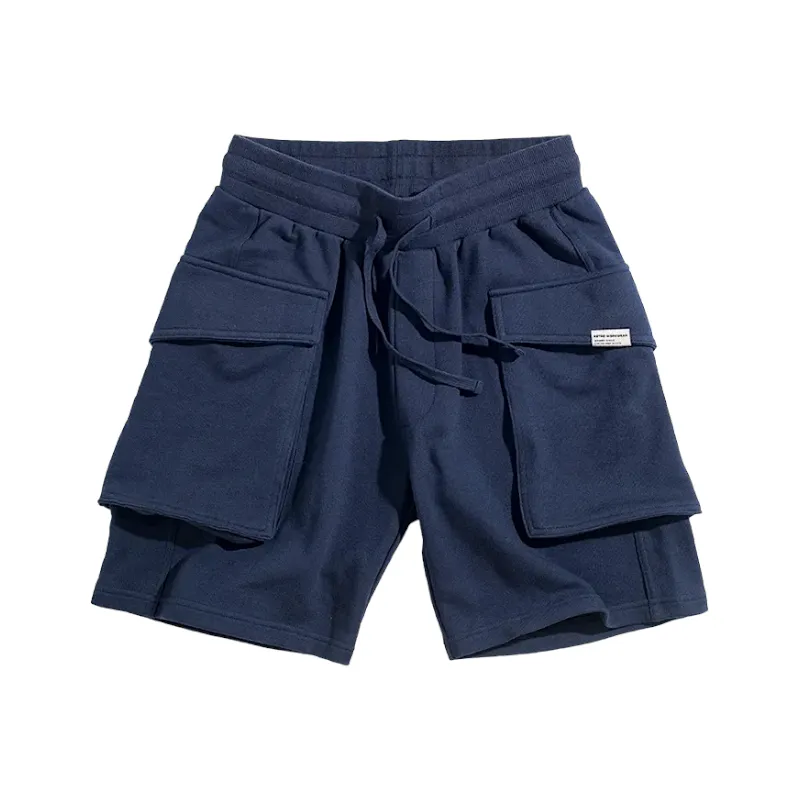 Oversized cargo pocket french terry shorts