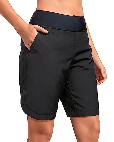 Pockets High Waist UPF 50  Bathing Shorts