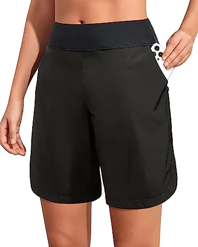 Pockets High Waist UPF 50  Bathing Shorts