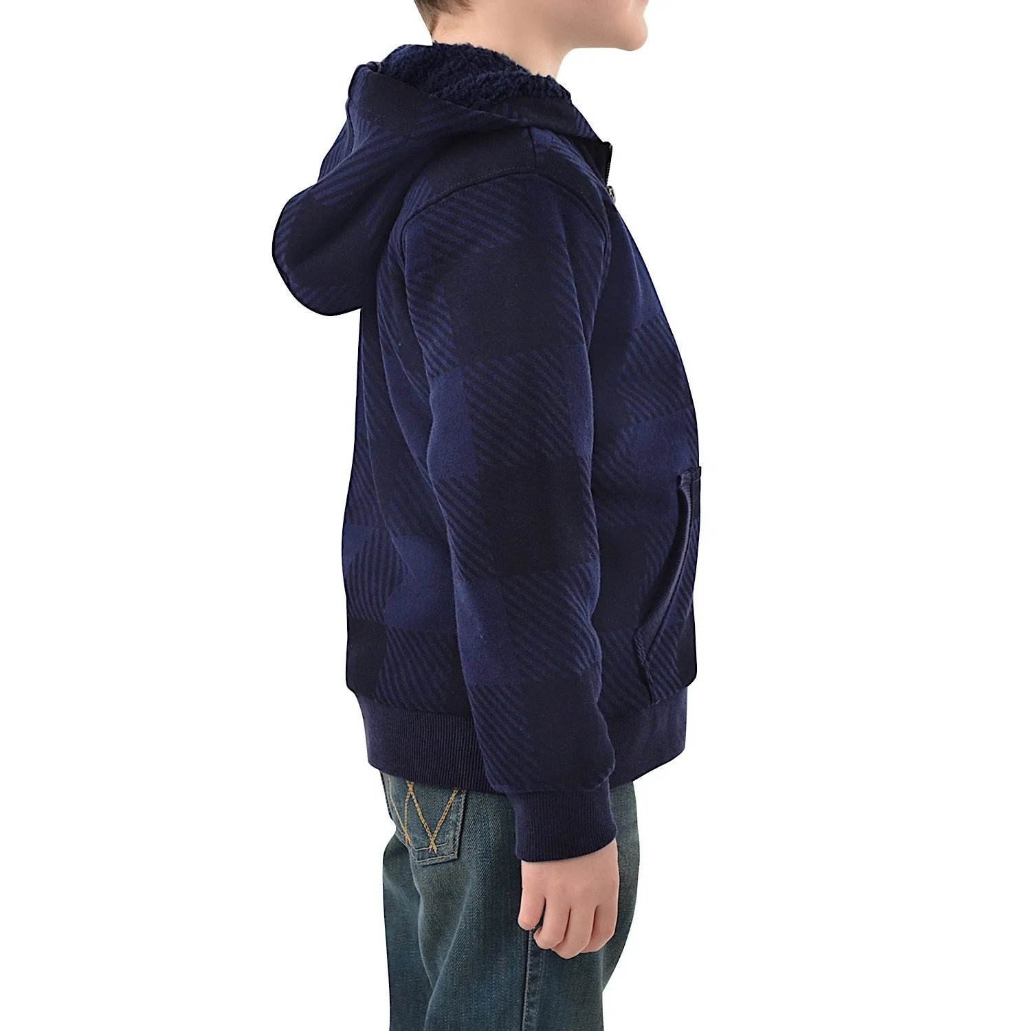 Pure Western Boy's Tonkin Zip Though Hoodie-Navy