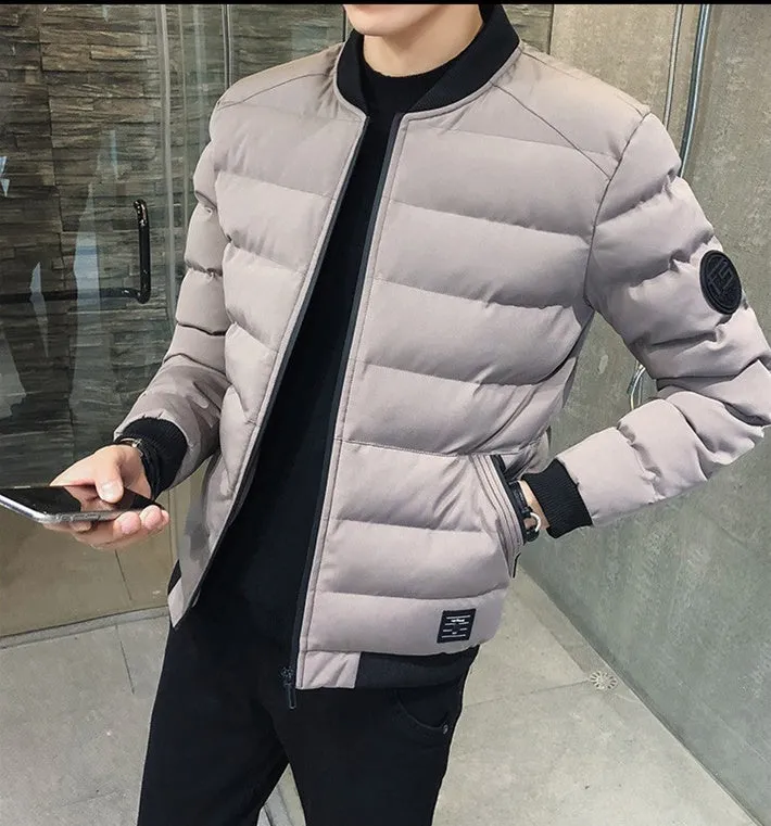 Stand Collar Down Jacket Men's Baseball Uniform