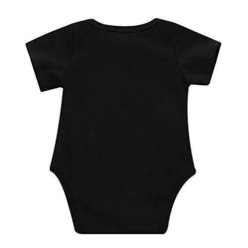 SWNONE Infant Baby Boys Girls Clothing Shirts Rompers Jumpsuit Funny Letter Printed Short Sleeves Black Onesie (Black, 0-6 Months)